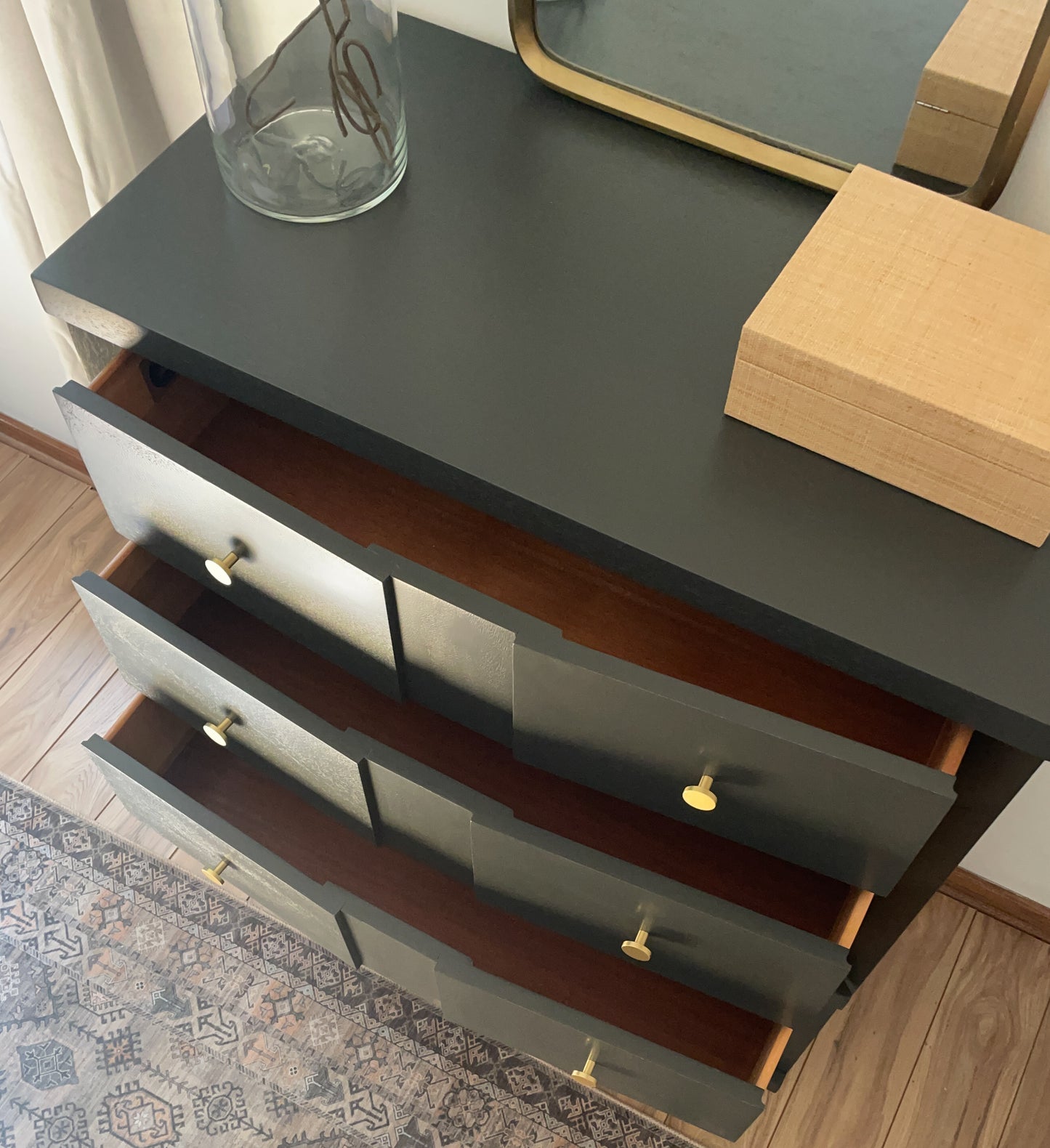 Vintage Basic-Witz Dresser Set – Professionally Painted in Blacktop | One-of-a-Kind Mid-Century Modern