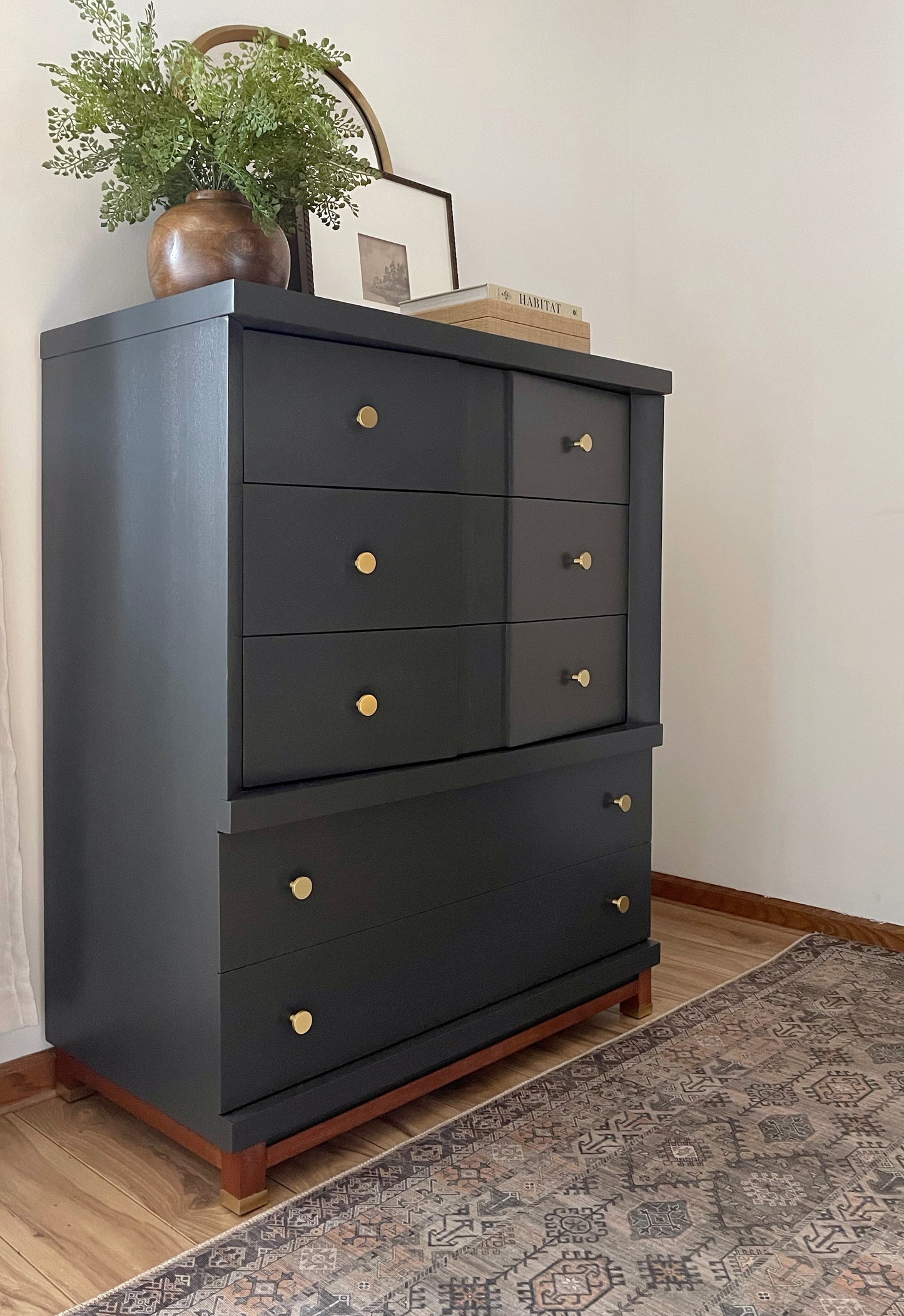 Vintage Basic-Witz Dresser Set – Professionally Painted in Blacktop | One-of-a-Kind Mid-Century Modern