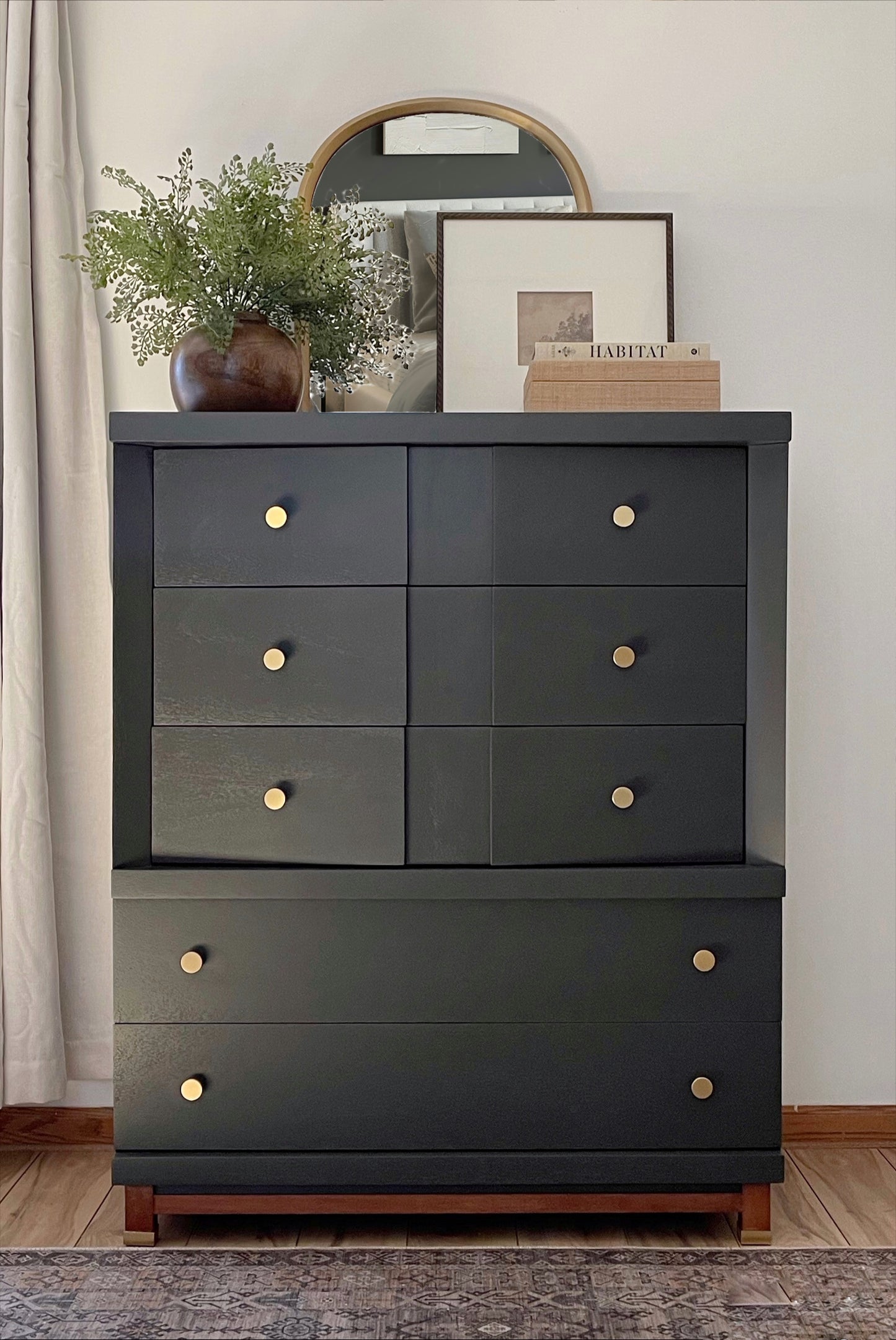 Vintage Basic-Witz Dresser Set – Professionally Painted in Blacktop | One-of-a-Kind Mid-Century Modern