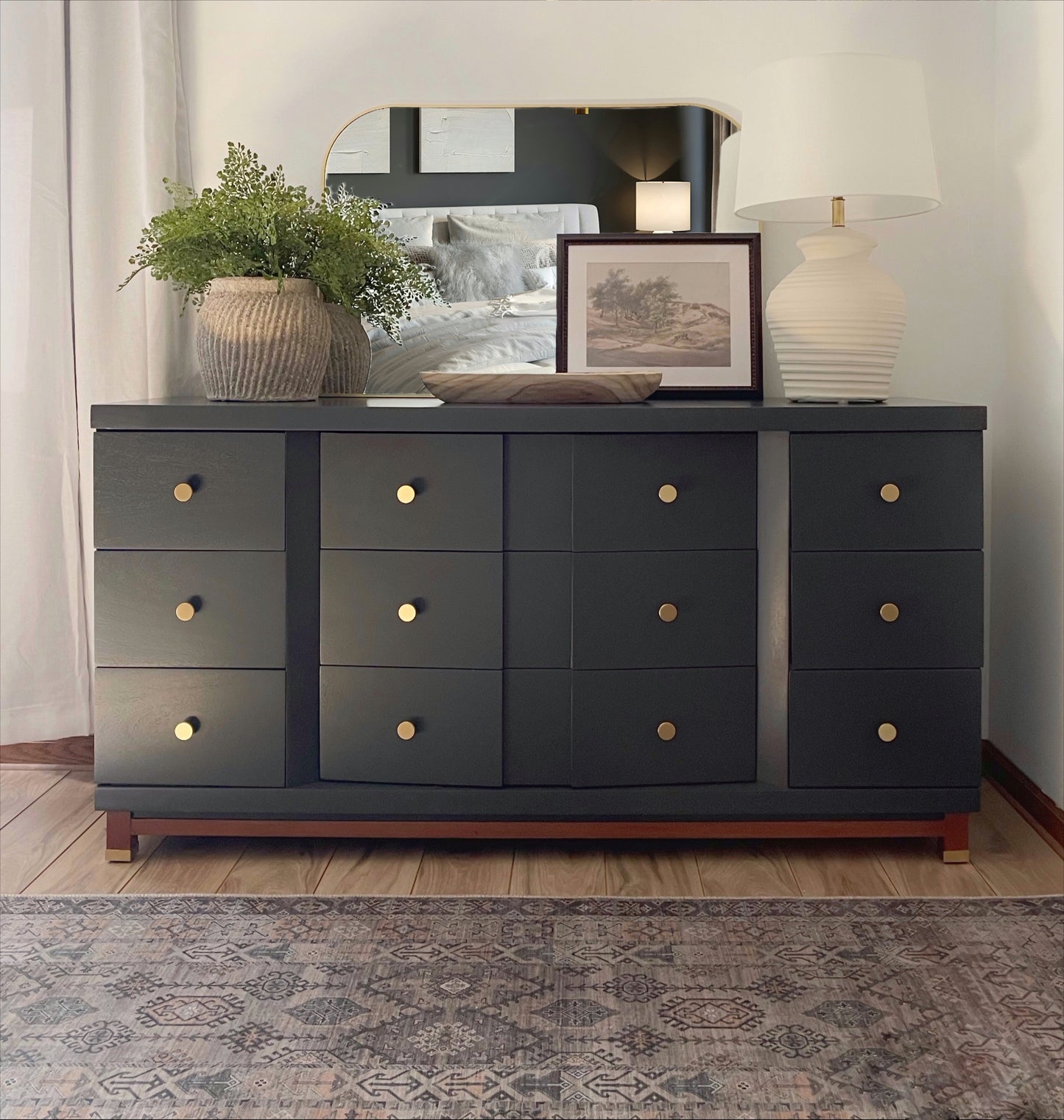 Vintage Basic-Witz Dresser Set – Professionally Painted in Blacktop | One-of-a-Kind Mid-Century Modern