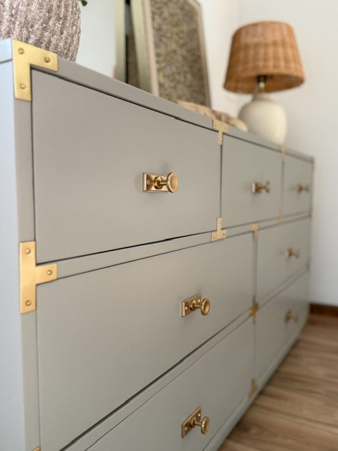 Bernhardt Campaign Style 7-Drawer Dresser
