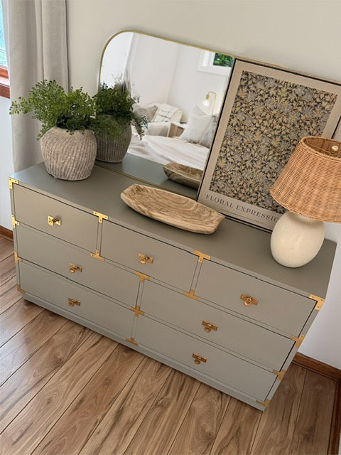 Bernhardt Campaign Style 7-Drawer Dresser