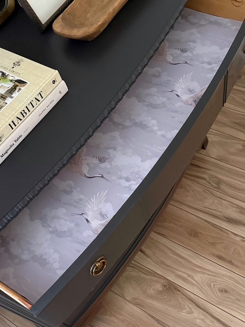SOLD Drexel Chest of Drawers – Professionally Painted in Black Beauty (2129-10) with Satin Finish and New Hardware